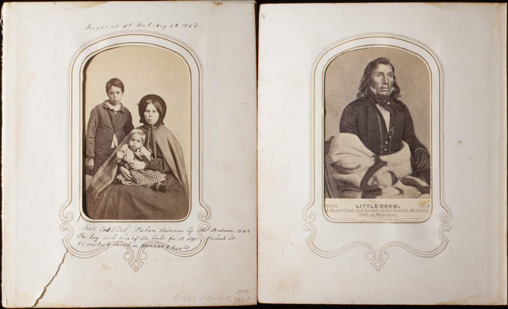 Mrs. Eastlick and children, Chief Little Crow